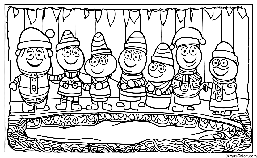 Christmas / Peppa Pig Christmas: Peppa and her friends skating on the frozen pond