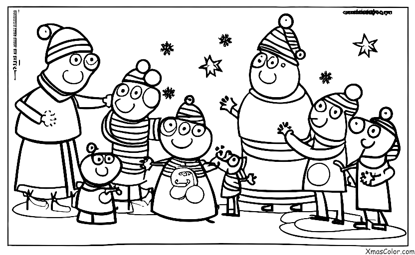 Christmas / Peppa Pig Christmas: Peppa Pig and her family decorating the Christmas tree