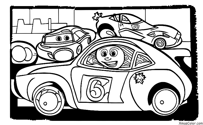 Christmas / Pixar Christmas: "Cars" Coloring Page