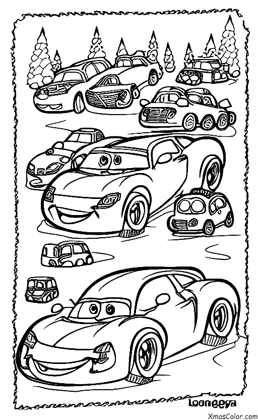 Christmas / Pixar Christmas: Cars Driving In The Snow