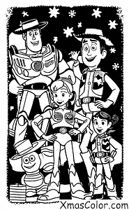 Christmas / Pixar Christmas: The Toy Story gang decorating for Christmas