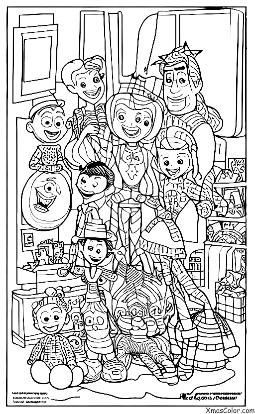 Christmas / Pixar Christmas: The toys from Toy Story celebrating Christmas