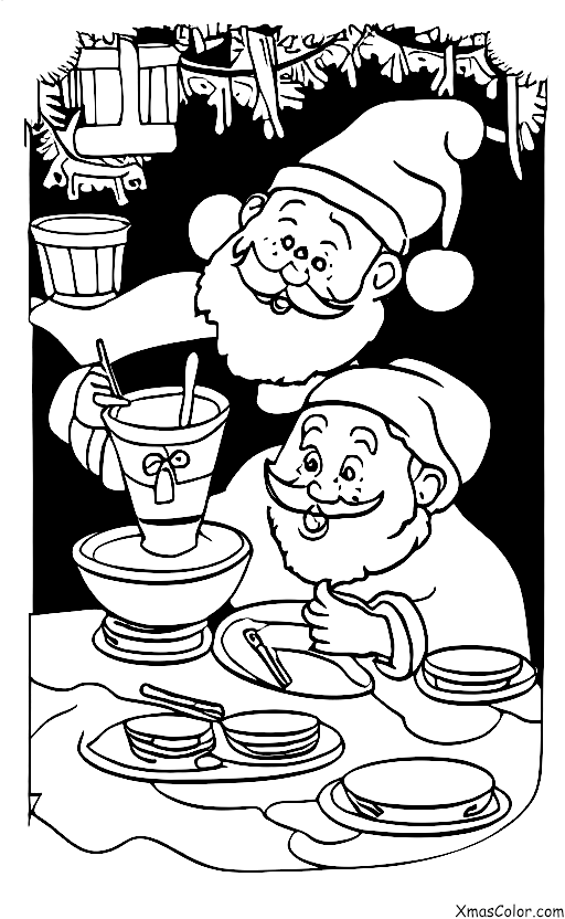 Christmas / Prancer: Santa eating cookies