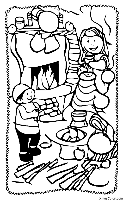 Christmas / Roasted Marshmallows: Roasting marshmallows by the Christmas fire