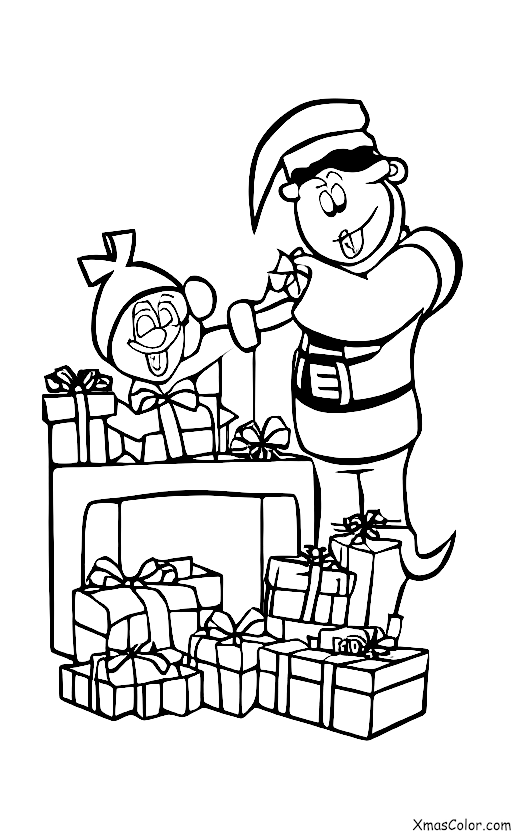 Christmas / Rudolph the Red-Nosed Reindeer: Rudolph and Santa wrapping presents