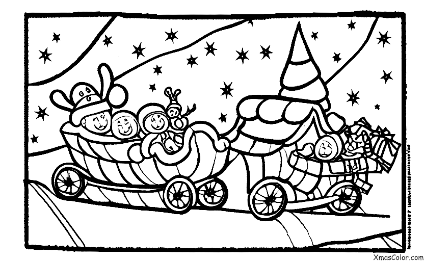 Christmas / Rudolph: Rudolph and Santa flying in the sky