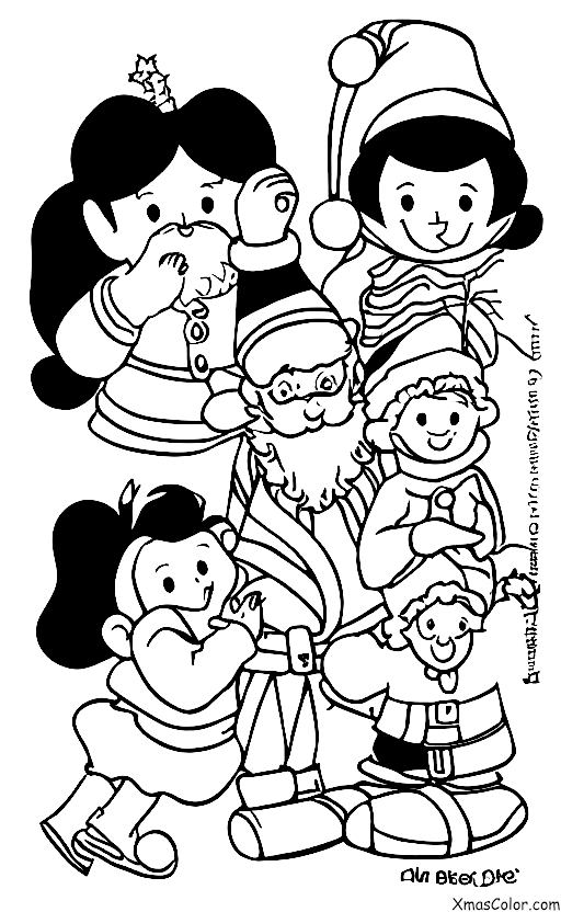 Christmas / Santa Claus: Santa and his elves making toys