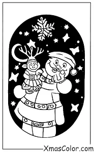 Christmas / Santa Claus: Santa and his reindeer flying in the sky