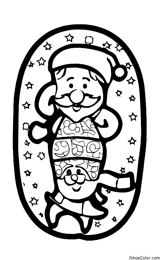 Christmas / Santa Claus: Santa going down a slide