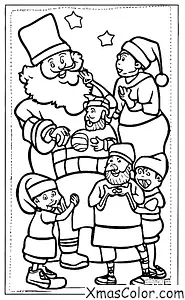 Christmas / Santa Claus: Santa playing basketball