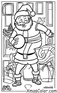 Christmas / Santa Claus: Santa playing football