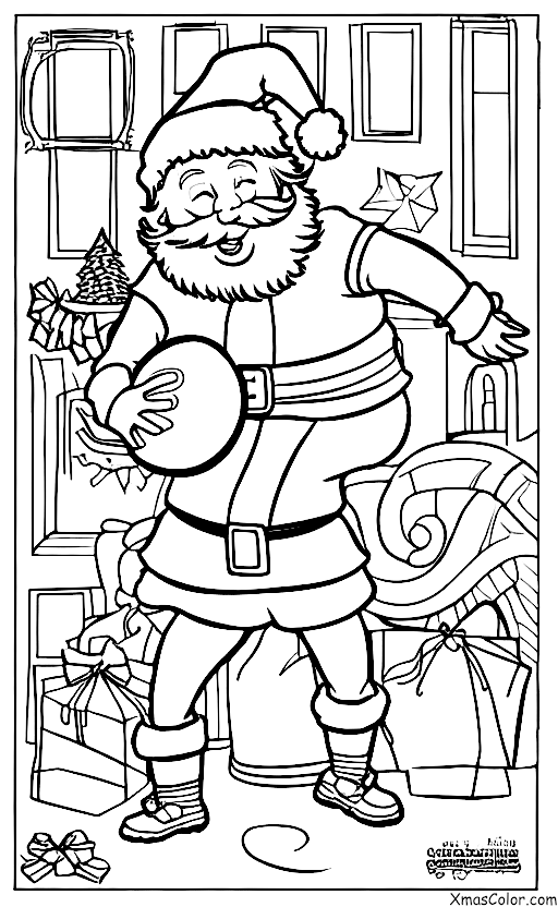 Christmas / Santa Claus: Santa playing football