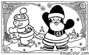 Christmas / Santa Claus: Santa skating