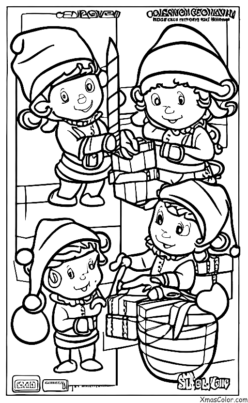 Christmas / Santa's elves: Santa's elves making toys