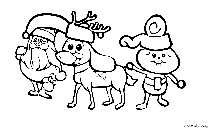 Christmas / Santa's reindeers: Santa's reindeers getting ready for their big night