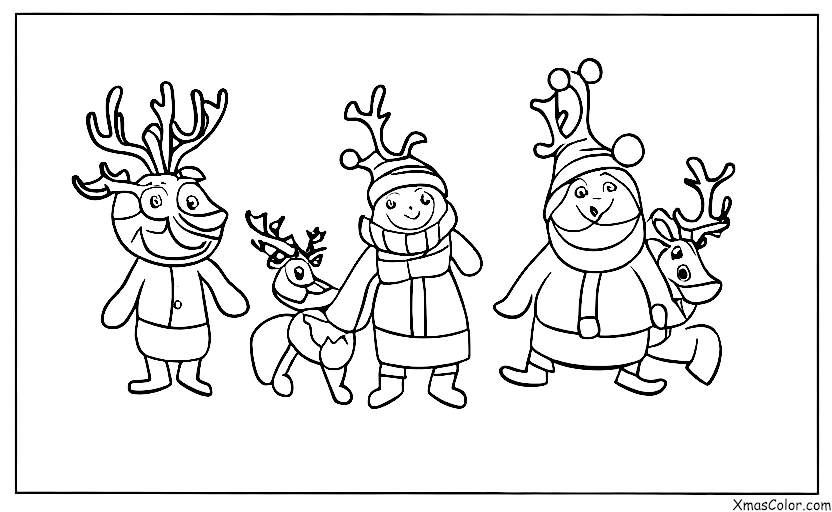 Christmas / Santa's reindeers: The reindeers playing