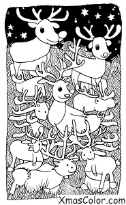 Christmas / Santa's reindeers: The reindeers taking a break