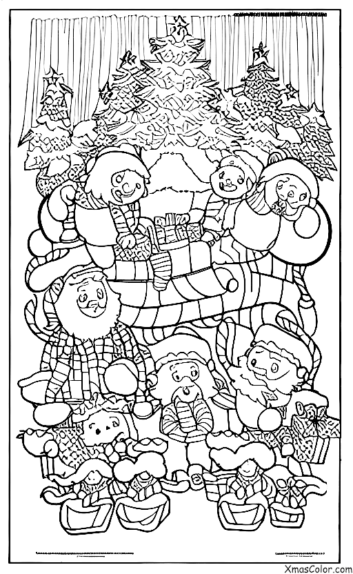 Christmas / Santa's sleigh: Santa and his reindeers taking a break