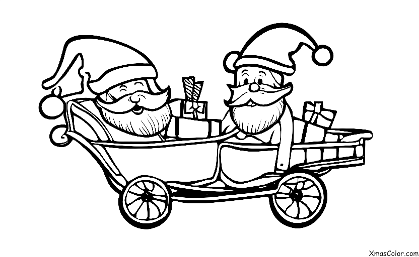 Christmas / Santa's sleigh: Santa driving the sleigh