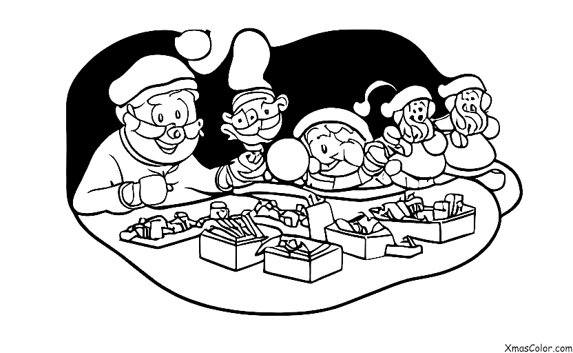 Christmas / Santa's Workshop: Santa is busy at work