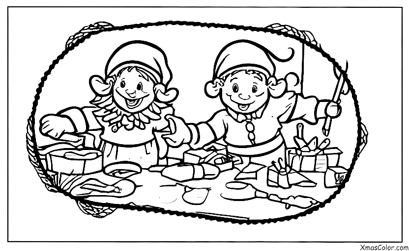 Christmas / Santa's Workshop: The elves are busy at work