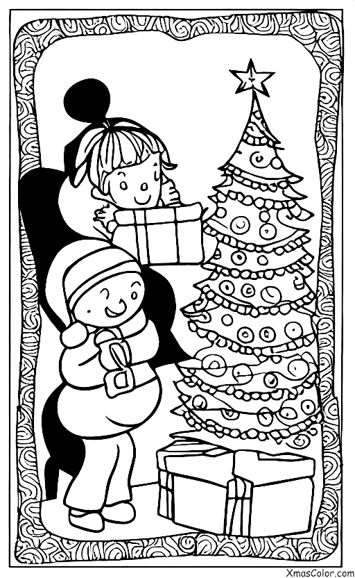 Christmas / Sending Christmas Cards: A child receiving a Christmas card