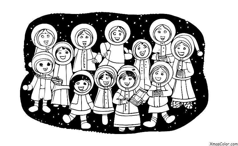 Christmas / Silent Night: A group of carolers singing Silent Night