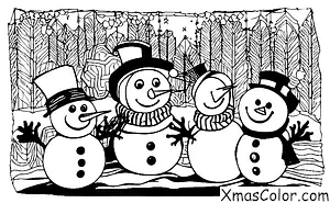 Christmas / Silent Night: A snowman singing Silent Night