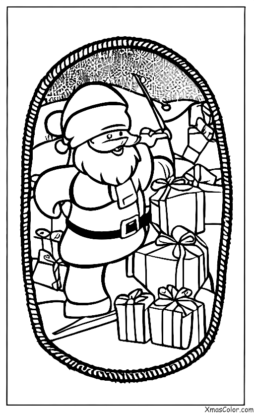 Christmas / Skiing: Santa skiing in the North Pole