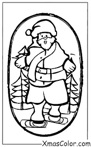 Christmas / Skiing: Santa skiing in the snow