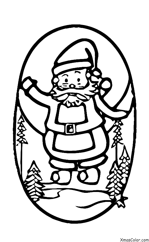 Christmas / Skiing: Santa skiing