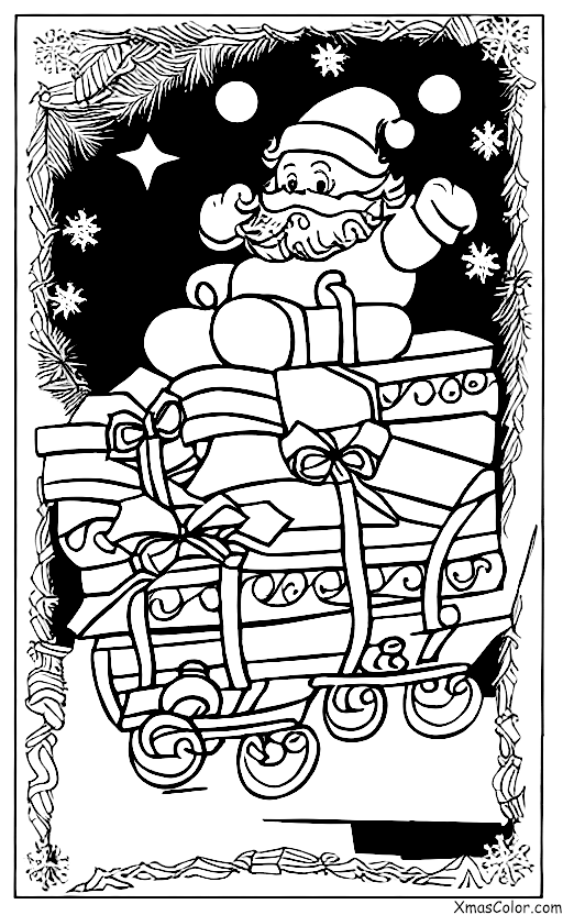 Christmas / Sleigh: Christmas sleigh being pulled by Santa