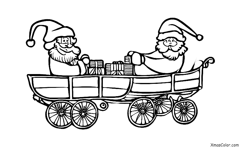 Christmas / Sleigh: Santa driving his sleigh