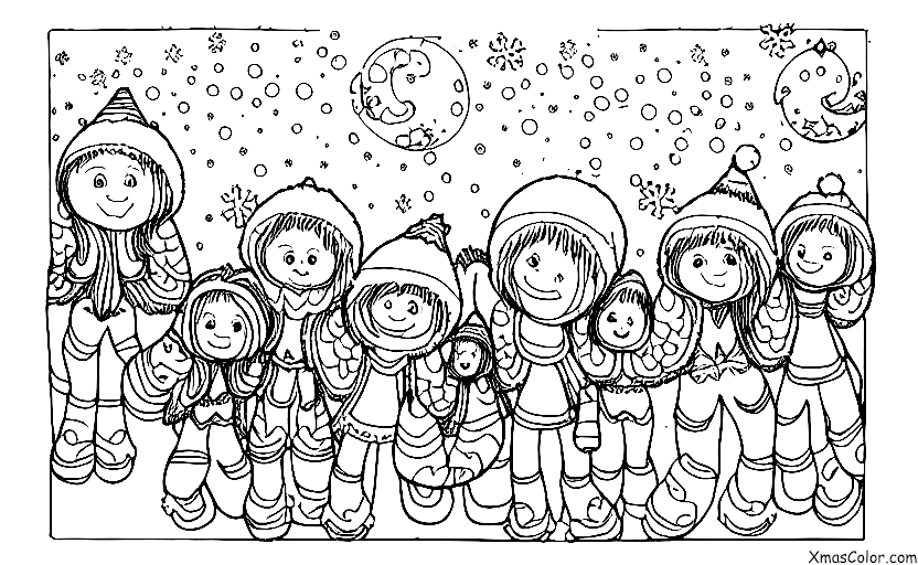 Christmas / Snow Angels: A group of snow angels