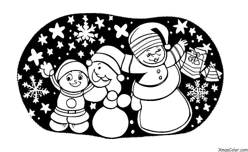 Christmas / Snow Angels: A snow angel and Santa