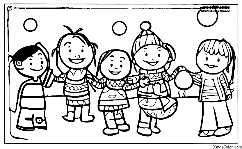 Christmas / Snow Ball Fights: A family having a snowball fight