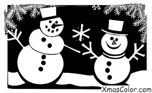 Christmas / Snow Man: A snowman in the middle of a snowstorm
