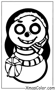 Christmas / Snow Man: A snowman with a carrot nose and coal eyes melting in the sun