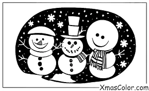 Christmas / Snow Man: A snowman with a scarf and carrot nose