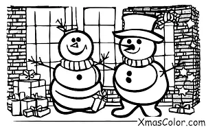 Christmas / Snow Man: A snowman with a top hat