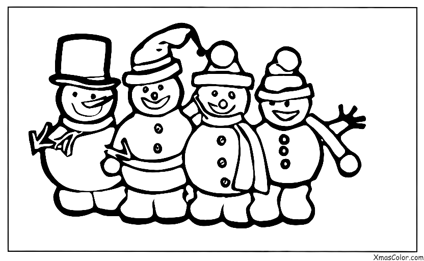 Christmas / Snow Man: Snowman with friends