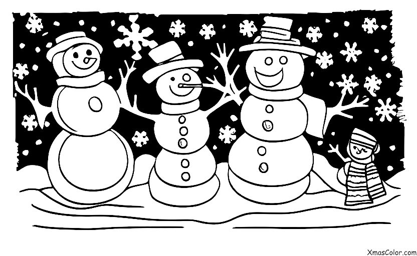 Christmas / Snow Man: The snowman and the children