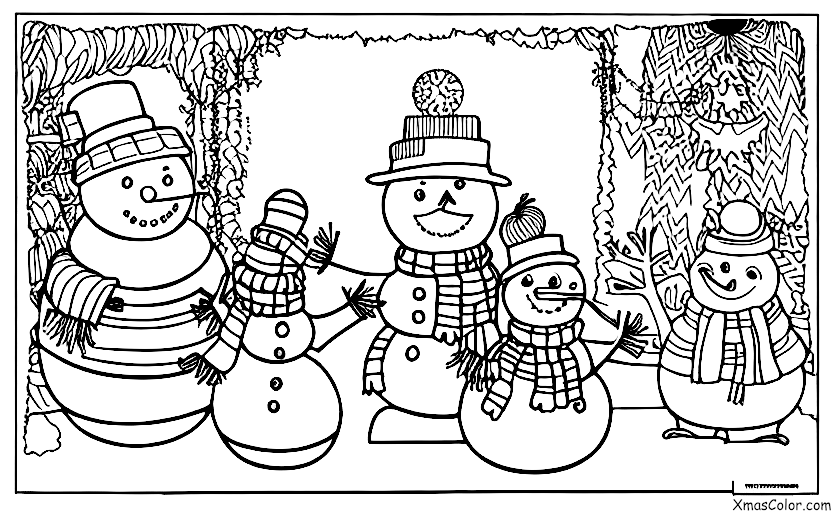 Christmas / Snow Man: The snowman in the winter wonderland