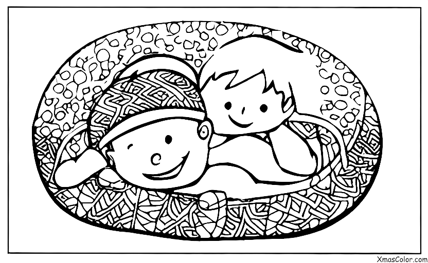 Christmas / Snow: A kid making snow angels