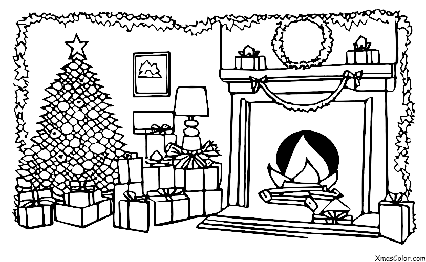 Christmas / Snow: Fireplace