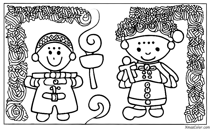 Christmas / St. Lucia's Day: A boy dressed in white with a wreath of candles on his head