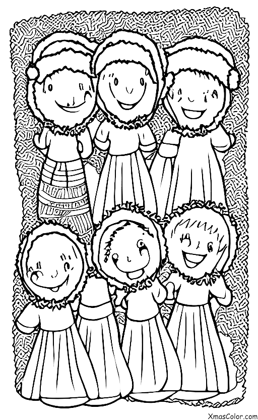 Christmas / St. Lucia's Day: A group of people dressed in white with a wreath of candles on their heads