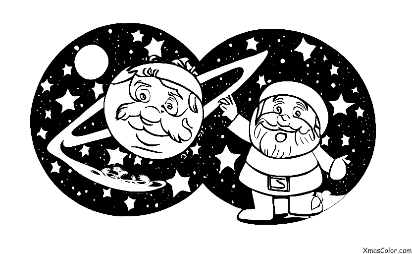 Christmas / Star Trek Christmas: Santa beaming down to a planet