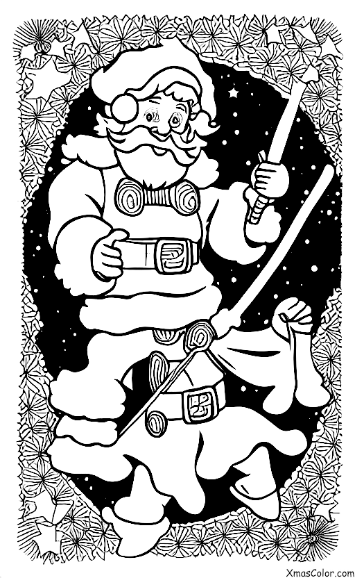 Christmas / Star Trek Christmas: Santa fighting off Klingons