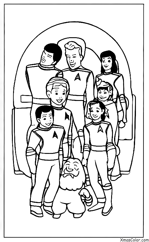 Christmas / Star Trek Christmas: The Star Trek crew celebrating Christmas on the USS Enterprise